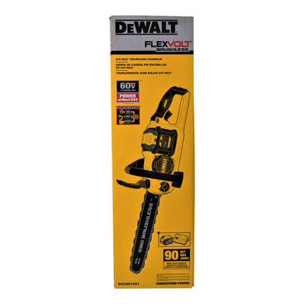 DEWALT DCCS670X1 FLEXVOLT 60V MAX 16in. Brushless Cordless Battery Powered Chainsaw Kit with (1) FLEXVOLT 3 Ah Battery & Charger