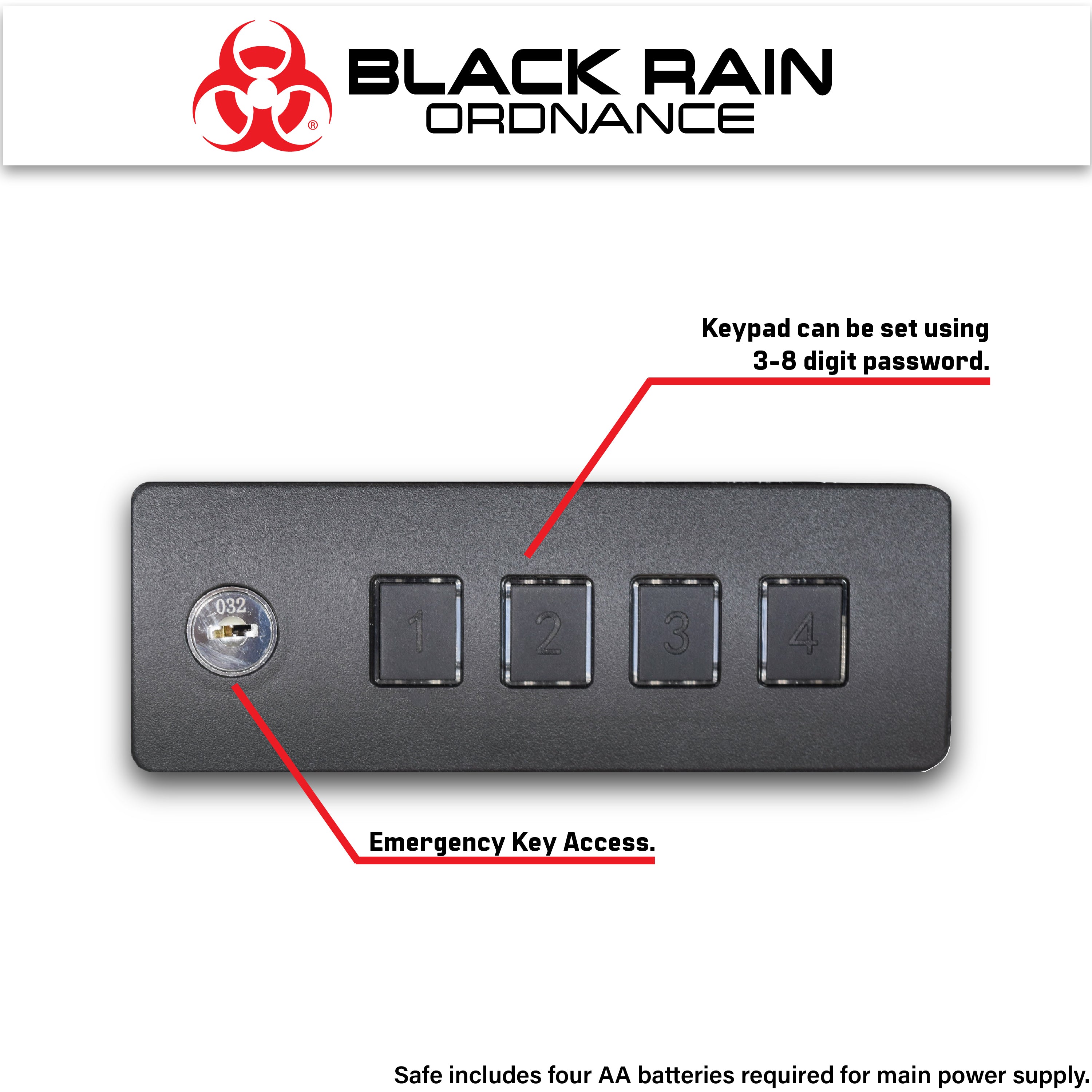 Black Rain Ordnance -Portable Digital Password & Key Access Security Safe(Black)