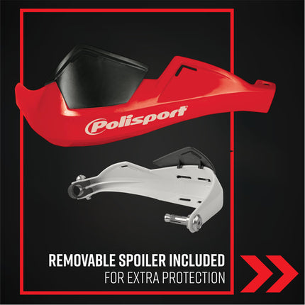Polisport 8305100027 Integral Evolution Handguard with FWA Universal Mount - Full Wrap-Around Handlebar Protection Guards for Dirt Bikes & Dual Sport Motorcycles - Black (Pair)