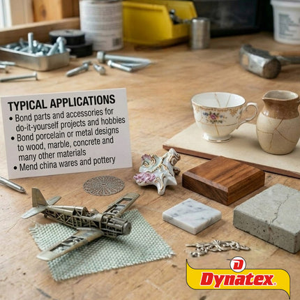 Dynatex 4 Minute Epoxy Adhesive 1 oz Twin Syringe - Rapid Cure, Clear Rigid Bond, Bonds Metal Ceramic Glass Concrete Wood, Pre-Measured (Single)