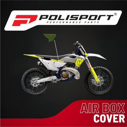Polisport Air Box Cover-Green- for Husqvarna TC/FC (2023-2024), TE/FE (2024) - OEM Fit - Durable Gloss Polypropylene - Injection Molded