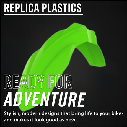 Polisport MX Plastic Restyling Kit – Fits Kawasaki KX450F 2019–2023 – Modern 24?Style Bodywork with Fenders, Radiator Scoops, Side Panels, Number Plate & Fork Guards – Green