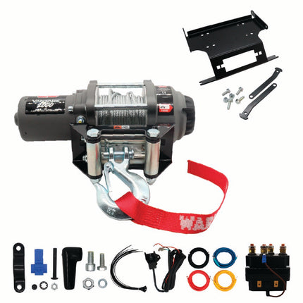 WARN Vantage 2000 Winch with Heavy-Duty Mounting Kit for 2019-2023 Honda Talon 1000X/1000R - 2000 lb Capacity, 50' Wire Rope, Sealed Motor, Bolt-On Black Powder-Coated Steel Plate - 108212 102600