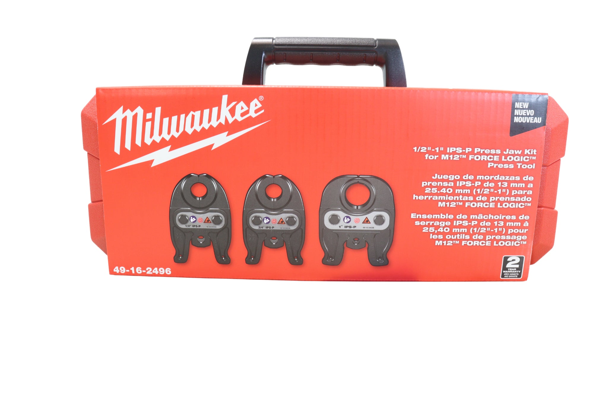 Milwaukee 49‑16‑2496 1/2"–1" IPS‑P Press Jaw Kit for M12 FORCE LOGIC Press Tool – Carbon & Stainless Steel Pipe Fittings