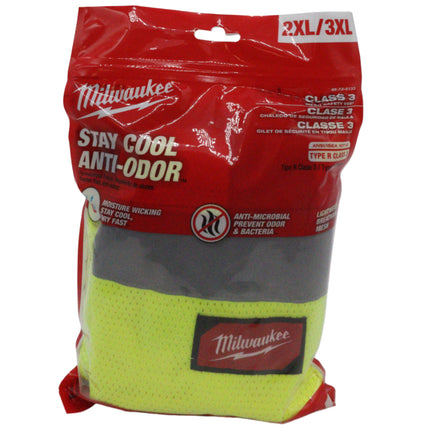 Milwaukee 48-73-5133 2X-Large/3X-Large Yellow Class 3 Mesh High Visibility Safety Vest with 9-Pockets and Sleeves