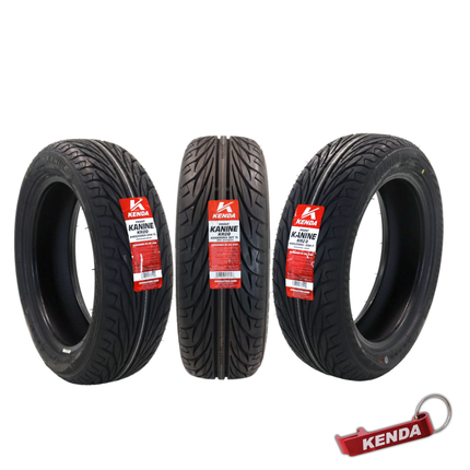 Kenda Kanine KR20 165/55R15 69H (x2) Front & 205/65R15 92T Rear Tire Bundle, Radial Tubeless Tires for Can-Am Spyder & Three-Wheeled Autocycle Applications, DOT and E-Mark Approved, Includes Keychain