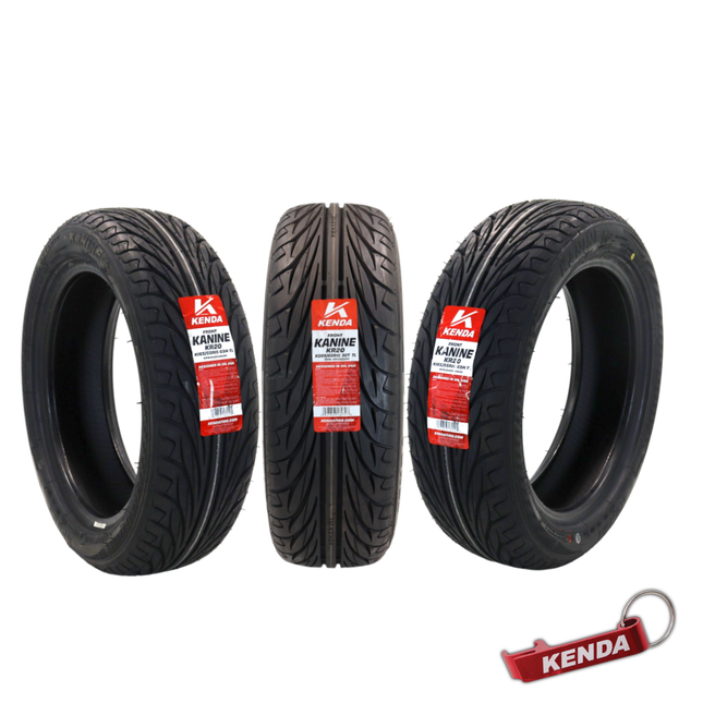 Kenda Kanine KR20 165/55R15 69H (x2) Front & 205/65R15 92T Rear Tire Bundle, Radial Tubeless Tires for Can-Am Spyder & Three-Wheeled Autocycle Applications, DOT and E-Mark Approved, Includes Keychain