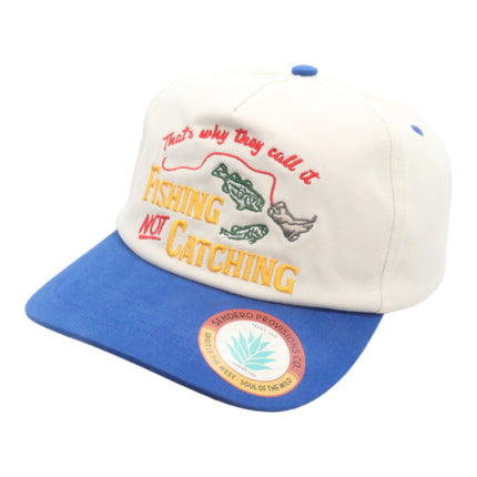 Sendero Provisions Co. Not Catching Hat - 5-Panel Snapback Cap with Embroidered "That's Why They Call It Fishing Not Catching", Cotton Twill, Adjustable Fit, Humorous Fishing Outdoor Hat