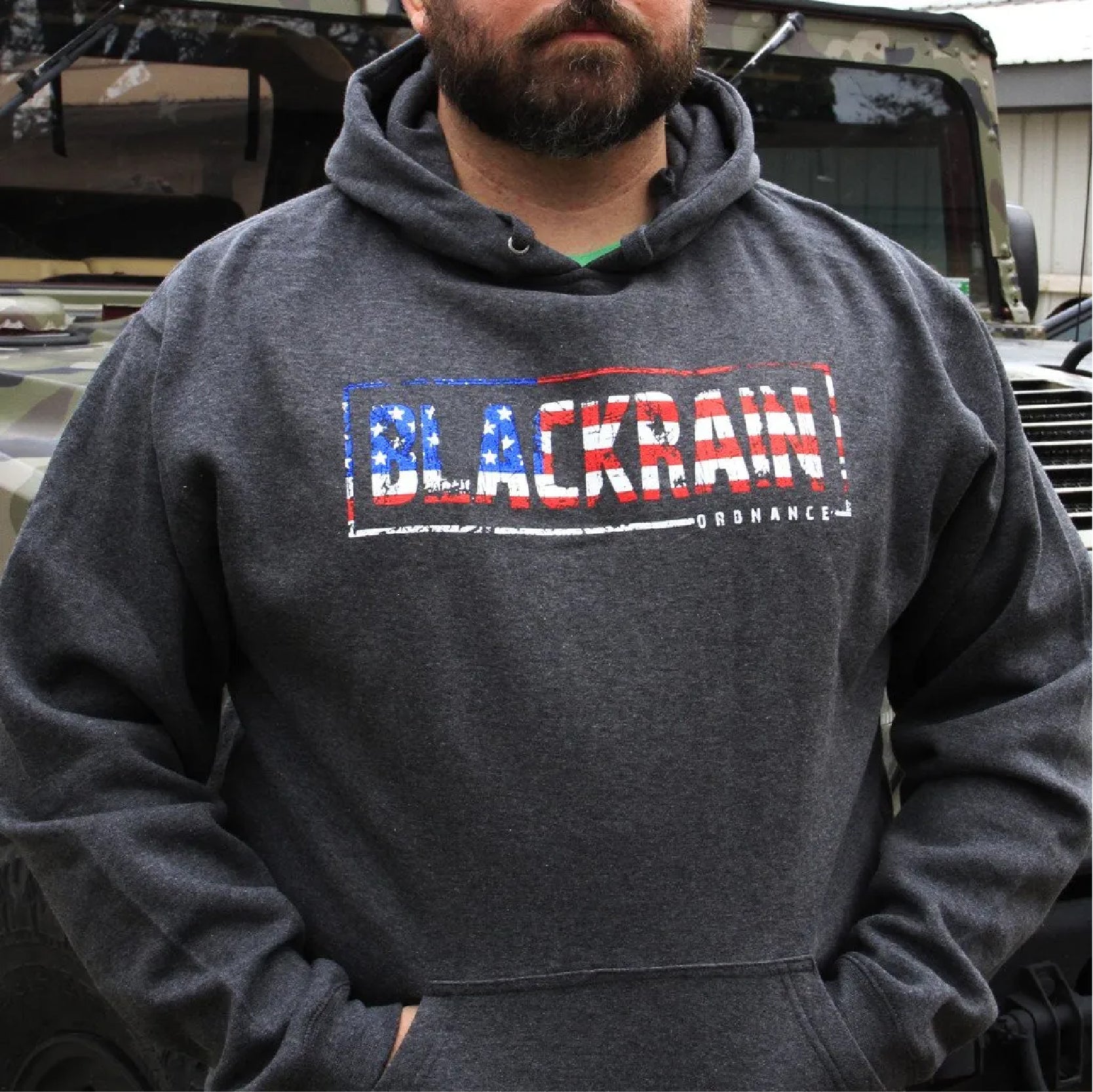 Black Rain Ordnance American Flag Logo Premium Unisex Pullover Hoodie