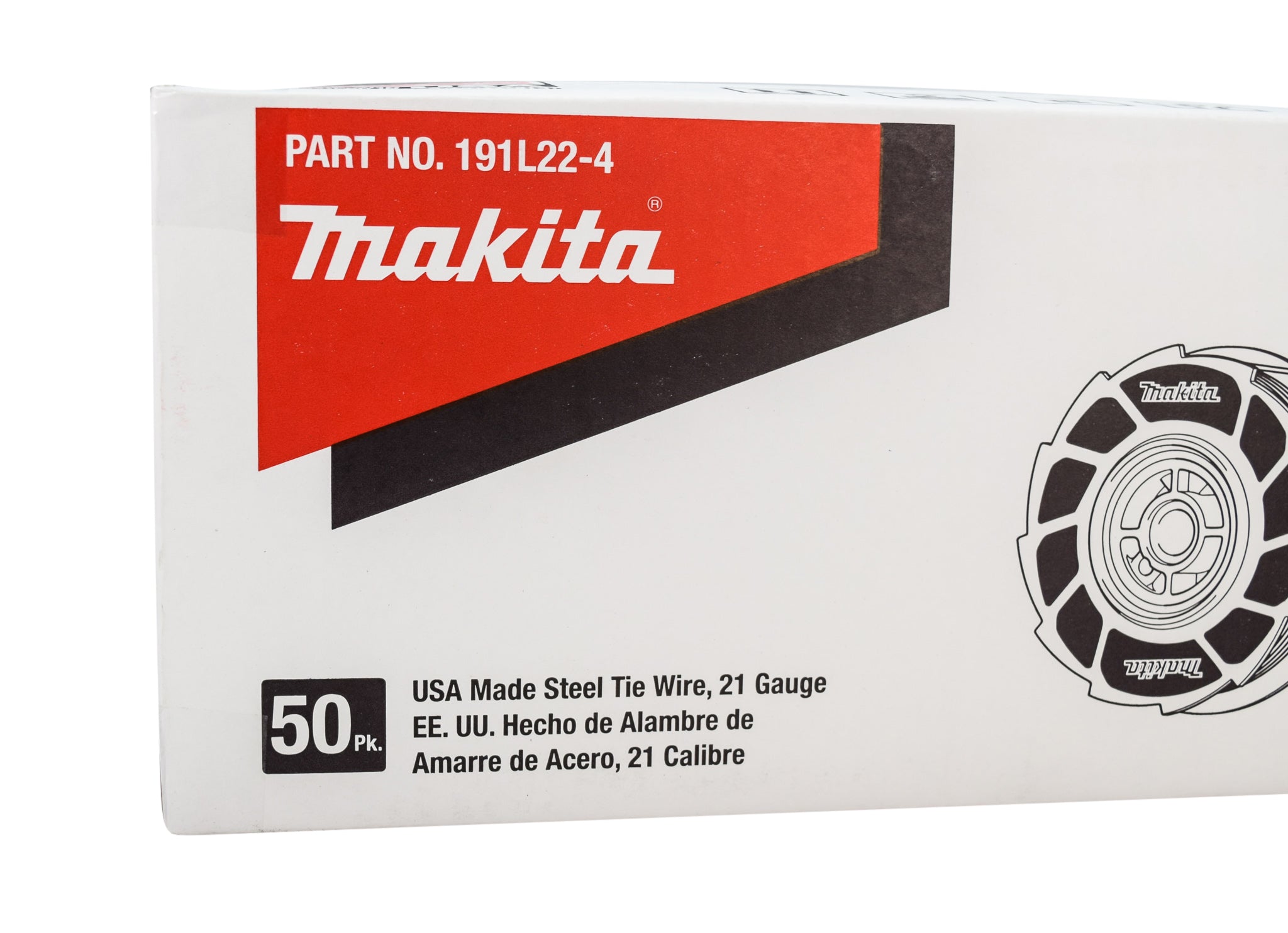 Makita 191L22-4 USA Made Steel Tie Wire, 21 Ga, 50/pk