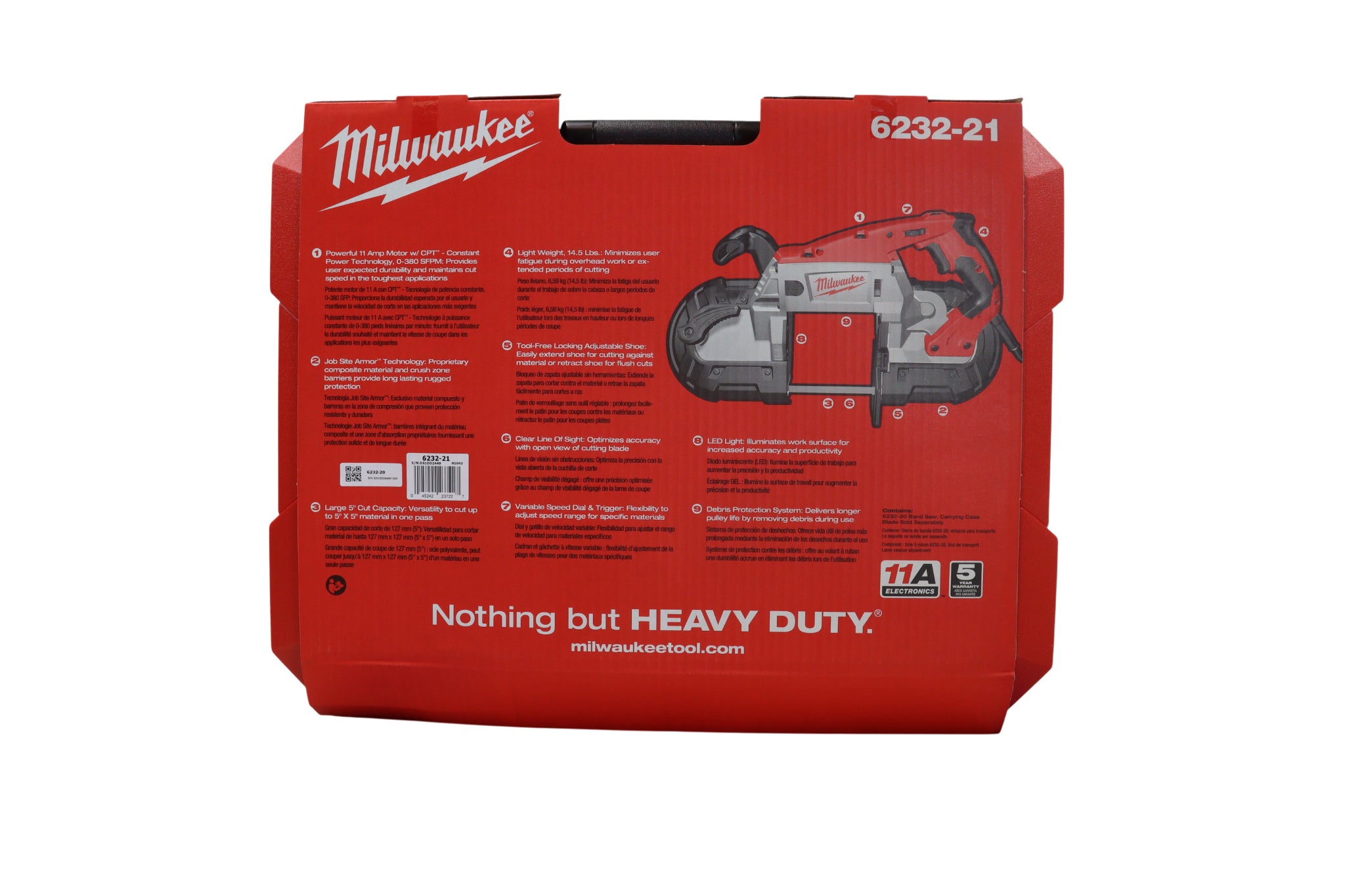 Milwaukee Deep Cut Corded Band Saw – 11 Amp Variable Speed Band Saw with All-Metal Gear Housing, Tool-Free Blade Changes & LED Light – Includes Carrying Case