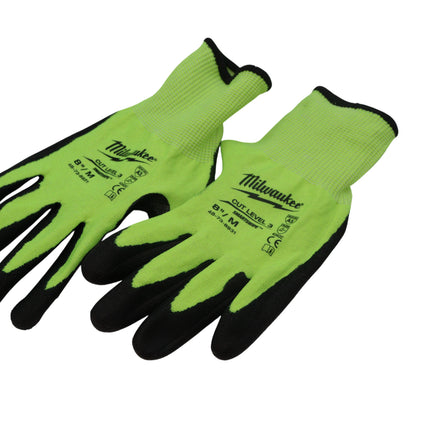 Milwaukee 48-73-8931B Medium High Visibility Level 3 Cut Resistant Polyurethane Dipped Work Gloves (12-Pack)