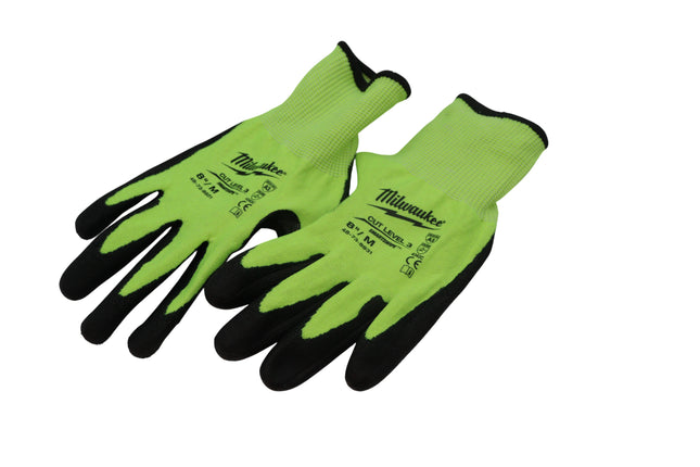 Milwaukee 48-73-8931B Medium High Visibility Level 3 Cut Resistant Polyurethane Dipped Work Gloves (12-Pack)