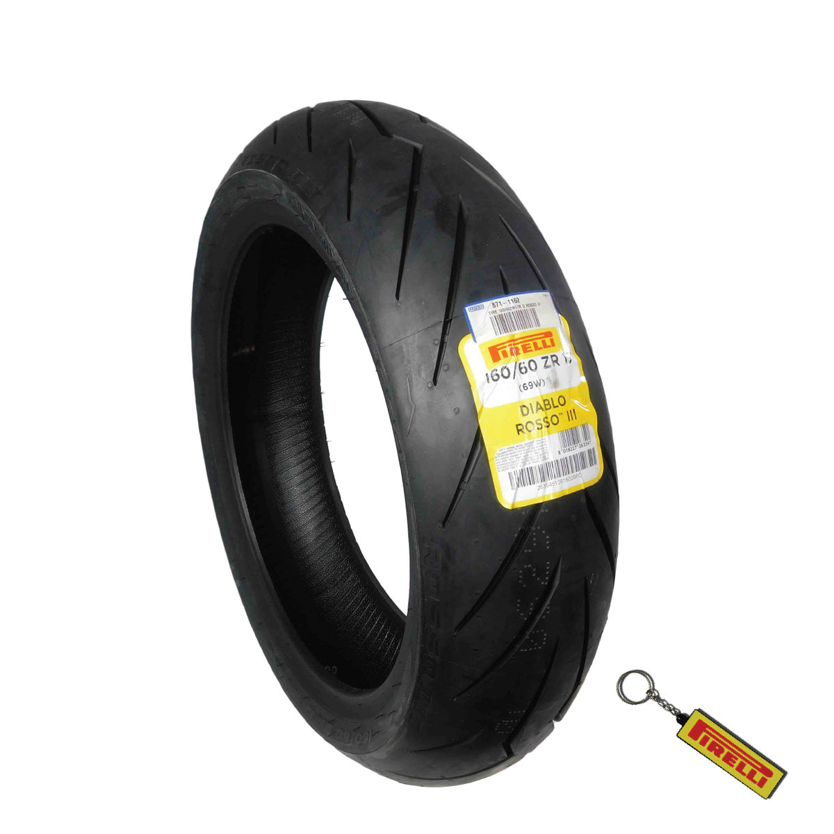 Pirelli Diablo Rosso III 160/60 ZR17 Rear Motorcycle Tire with Keychain