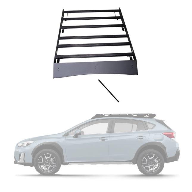 Sherpa 150844 The Cascade Full Height Roof Rack for 2018-2023 Subaru Crosstrek - Full-Length Aluminum, 1/4" Side Panels, Drill-Free No Modification, Black Textured Powder Coat Finish