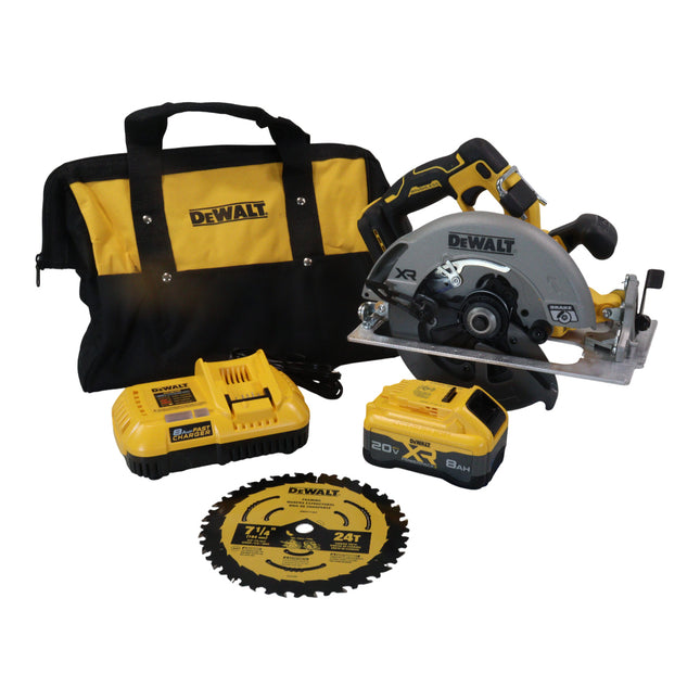 DEWALT DCS590WW1 20V MAX Lithium-Ion 7-1/4 in. Cordless Circular Saw Kit with 8.0 Ah Battery, Charger and Kit Bag