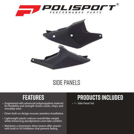 Polisport 8612100003 Motocross (MX) Side Panels for Husqvarna TC/FC (2023+) TE/FE (2024+) Dirt Bikes - High-Impact Resistant Technical Plastic with UV Protection, OEM-Style Precise Fit - Nardo Grey