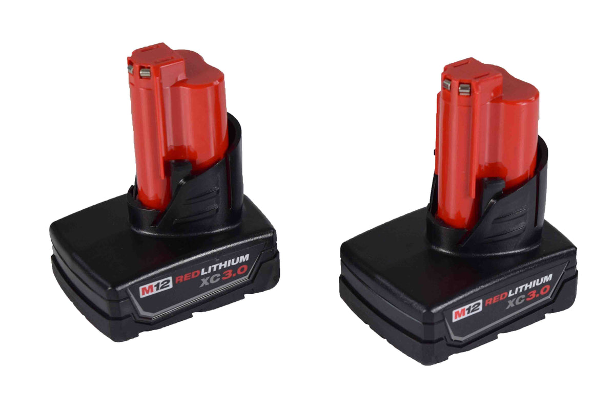 Milwaukee 48-11-2412 M12 12-Volt Lithium-Ion XC Extended Capacity 3.0 Ah Battery Pack (2-Pack)