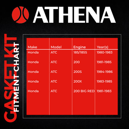 Athena P400210850185 Full Gasket Kit for Honda ATC 185/200 1981‑1987 – High‑Quality Engine Gasket Set for Reliable ATV Rebuilds (Oil Seals Not Included)