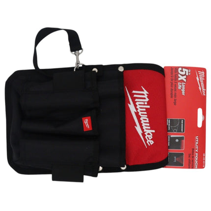 Milwaukee 48-22-8119 Utility Pouch, 9-Pocket Tool and Accessory Organizer, 1680D Ballistic Material, Quick-Attach Belt Loop, Adjustable Belt Attachments, Tape Strap