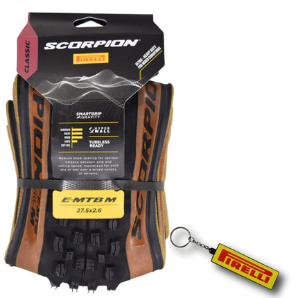 Pirelli Scorpion E-MTB M 65-584 (29 x 2.6) MTB Bicycle Tire - Versatile E-Mountain Bike Tire for Trail and Enduro Use, Mixed Terrain, E-Bike MTB, 120 TPI Mountain Bike Tire w/Keychain