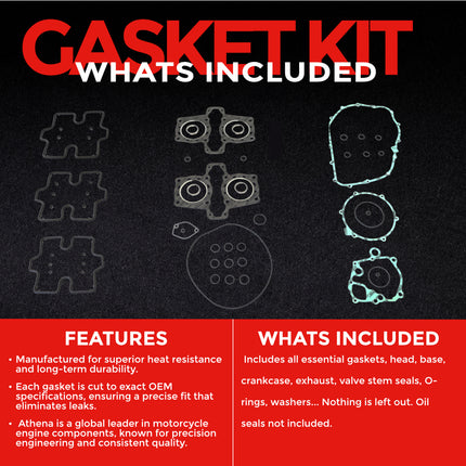 Athena P400210850975/1 Full Gasket Kit for Honda VF1100 V65 Magna & V65 Sabre – Complete Engine Gasket & Seal Rebuild Set for Reliable Restoration and Maintenance (Oil Seals Not Included)