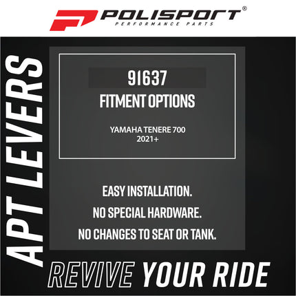 Polisport 91637 APT Levers Kit for Yamaha Ténéré 700 2021+ – Black – Unbreakable Performance Lever Set with Durable Finish Perfect Factory Fit Impact Resistant