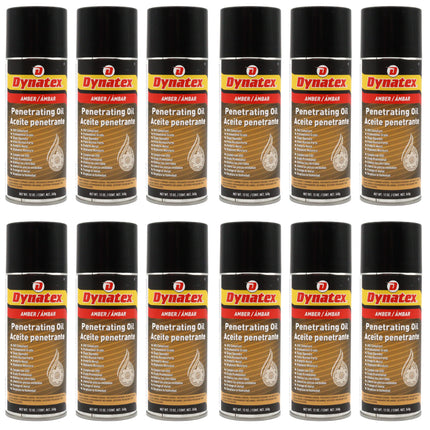 Dynatex Penetrating Oil 12 oz Aerosol Can - Multi-Purpose, Loosens Rusted Parts, Protects Tools from Rust, Lubricates Metal Plastic Rubber (12-Pack)