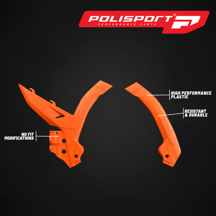 Frame Protector Guard for KTM XC XC-F 125 250 300 350 450 2023 2024 Motorcycle Plastic Frame Guards Covers Protection Set Orange Left Right Pair Dirt Bike