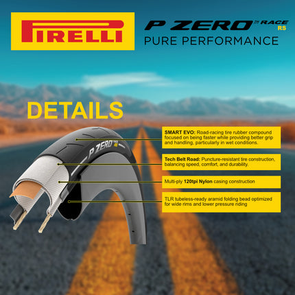 Pirelli P Zero Race 28-622 Black Bicycle Tire 700x28 (2 Pack) High Performance Road Tire - Fast Rolling Durable Folding Tire for Racing Training and Endurance Riding with Keychain