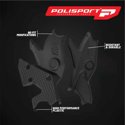 Polisport Motocross (MX) Motorcycle Frame Protector for Ténéré 700 (2019-2026) Dirt Bikes- OEM Quality for Superior Fit & Durable Protection, Easy Installation - Black