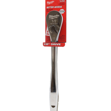 Milwaukee 48-22-9012 1/2 in. Drive Ratchet with 4 Degree Arc Swing and Chrome Finish