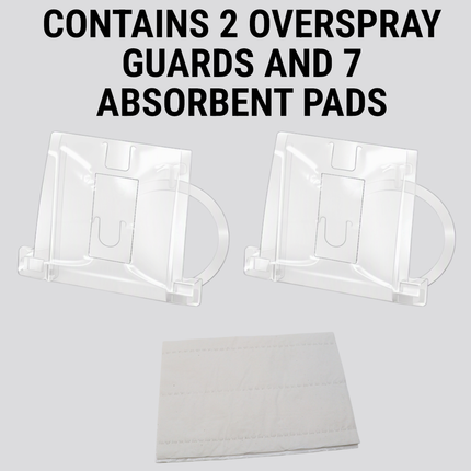 Tirox Overspray Guard 2 Pack – Prevent Chain Lube Overspray, Cleaner Application, Includes 7 Absorbent Pads, Fits Standard Necked Aerosol Cans, No Mess Maintenance for Motorcycles, ATVs, Garage Use