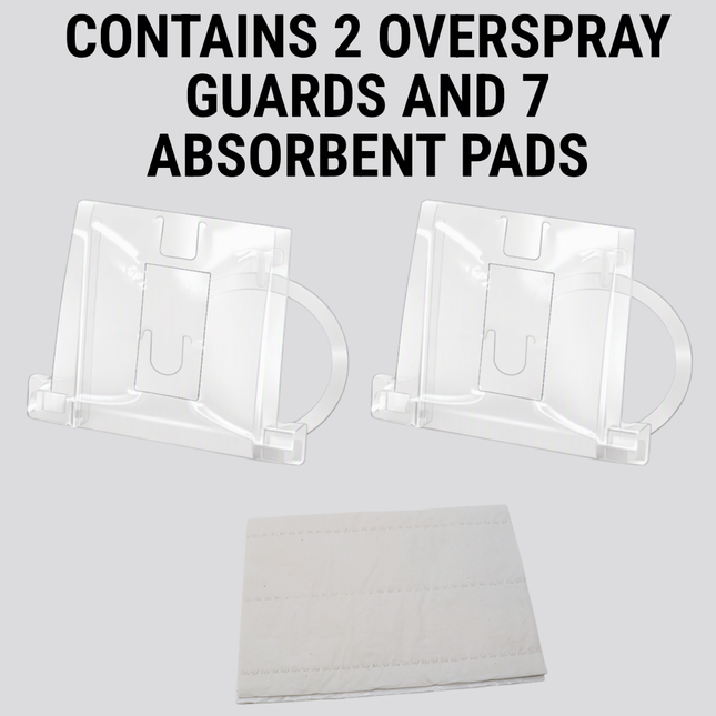 Tirox Overspray Guard 2 Pack – Prevent Chain Lube Overspray, Cleaner Application, Includes 7 Absorbent Pads, Fits Standard Necked Aerosol Cans, No Mess Maintenance for Motorcycles, ATVs, Garage Use