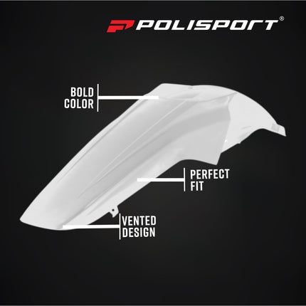 Polisport White Rear Fender Restyling Kit 8559300003 for Suzuki DR-Z400 DRZ400S DRZ400SM 2000-2024 | Modern MX Tail Mudguard Plastics Replacement Upgrade