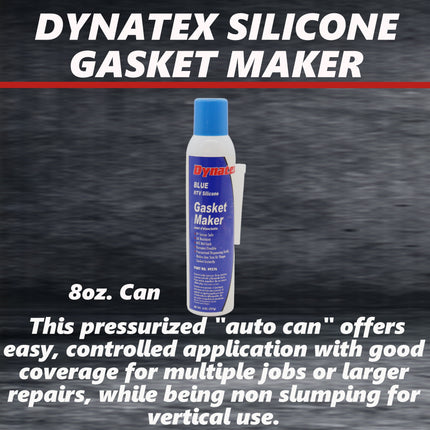 Dynatex Blue RTV Silicone Gasket Maker 8 oz Automatic Can - Oxygen Sensor Safe, OEM Specs, Gear Oil Resistant, Oil/Water Resistant, Made in the USA (3-Pack)