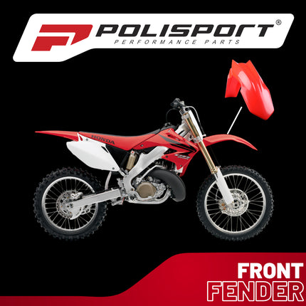 Polisport Motocross (MX) Front Fender for Honda CRF 250R/450R (2013-17) Dirt Bike - OEM Quality, Durable, Flexible & Perfect Fit - Red