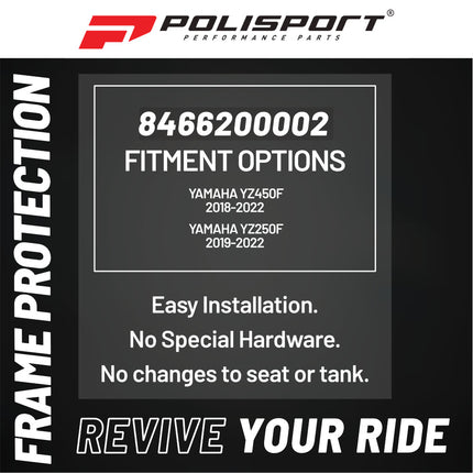 Polisport 8466200002 Frame Protector for Yamaha YZ450F 2018-2022 and YZ250F 2019-2022 – Durable Blue Frame Guards for Improved Grip and Protection