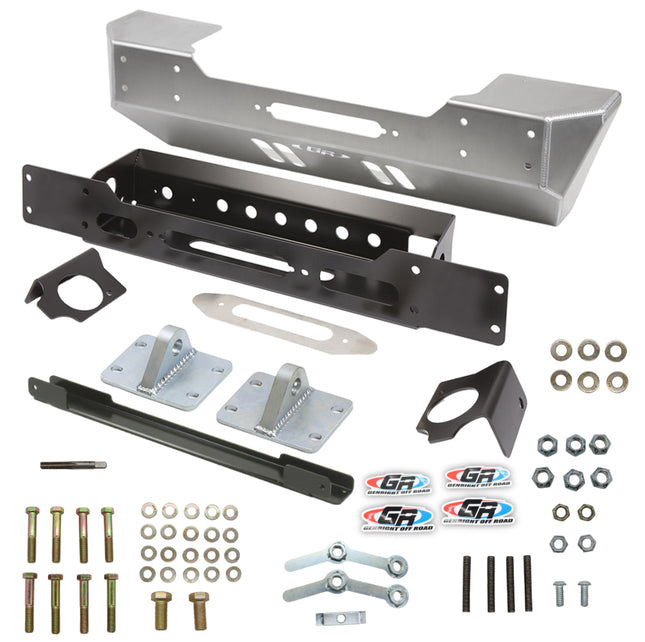 Gen-Right FBB-10040 Aluminum Stubby Front Winch Bumper for Jeep Wrangler JL / JLU & Gladiator JT - Recessed Winch Slot, Direct Bolt-On, Made in USA