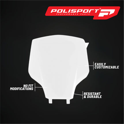 Polisport 8681600002 Number Plate for Yamaha YZ450F 2026+ – White – OEM-Style Replica Front Number Plate with Durable Gloss Finish Perfect Factory Fit Impact Resistant