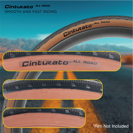 Pirelli Cinturato All Road Classic 45-622 (700x45c) Tan Wall Gravel Tire (2 Pack) - Classic Skinwall Bicycle Tires with Keychain Bundle