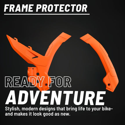 Frame Protector Guard for KTM XC XC-F 125 250 300 350 450 2023 2024 Motorcycle Plastic Frame Guards Covers Protection Set Orange Left Right Pair Dirt Bike