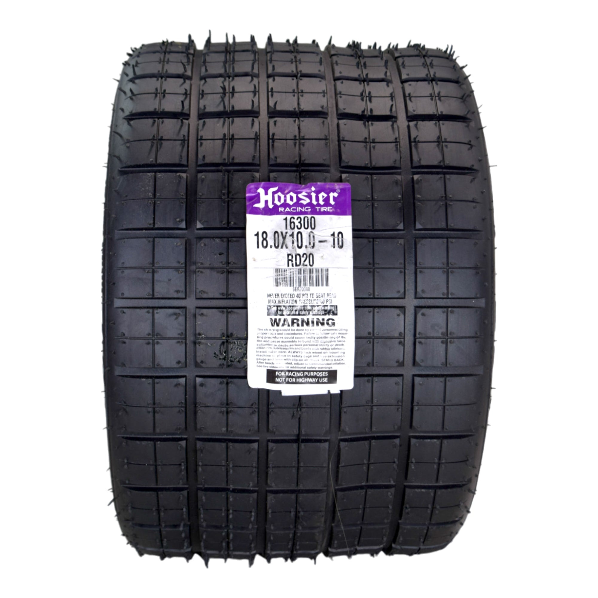 Hoosier Racing Tire - Flat Track/TT Rear 18.0/10.0-10 RD12 (2 Pack) - Bias Ply for ATV Tire & Off-Road Racing  - High Grip Drag & Oval Tire (With Keychain)