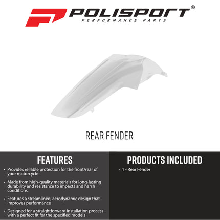 Polisport White Rear Fender Restyling Kit 8559300003 for Suzuki DR-Z400 DRZ400S DRZ400SM 2000-2024 | Modern MX Tail Mudguard Plastics Replacement Upgrade