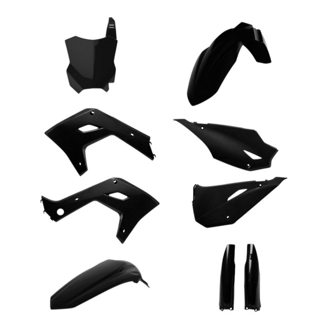 Polisport 91632 Restyling Kit for Kawasaki KX125 & KX250 2003-2008 2024 Style Black – Complete Bodywork Set with Fenders, Radiator Scoops, Side Panels, Fork Guards and Front Number Plate