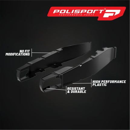 Polisport Motocross Motorcycles (MX) Swingarm Protector for Honda CRF250R (2020-2022), CRF250RX (2020-2022), CRF450R (2019-2022), CRF450RX (2019-2022) Dirt Bikes - Black