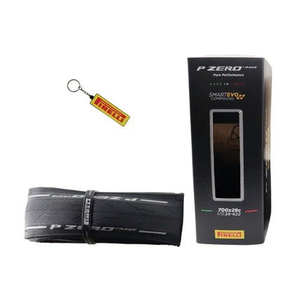 Pirelli P Zero Race 28-622 Black Bicycle Tire 700x28 High Performance Road Tire - Fast Rolling Durable Folding Tire for Racing Training and Endurance Riding with Keychain
