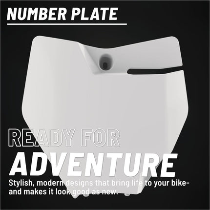 Polisport 8666200001 OEM Quality White Front Number Plate for KTM 85 SX (2018–2024), Injection?Molded Ultra?Lightweight Durable Plastic with Perfect OEM Fit and Glossy Finish