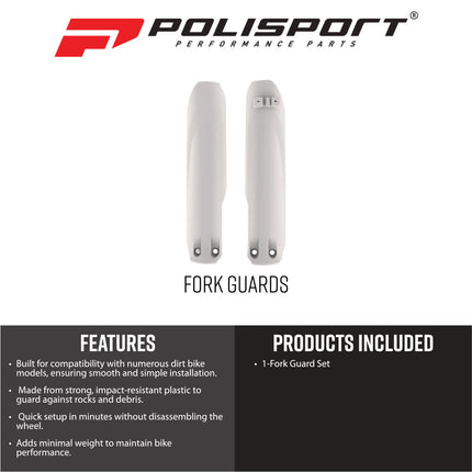 Polisport 8399100002  Fork Guards Beta RR X-Pro / Race (2025-26)  &  Beta RR 2T/4T (2019-26) – Durable OEM‑Style White Fork Protectors