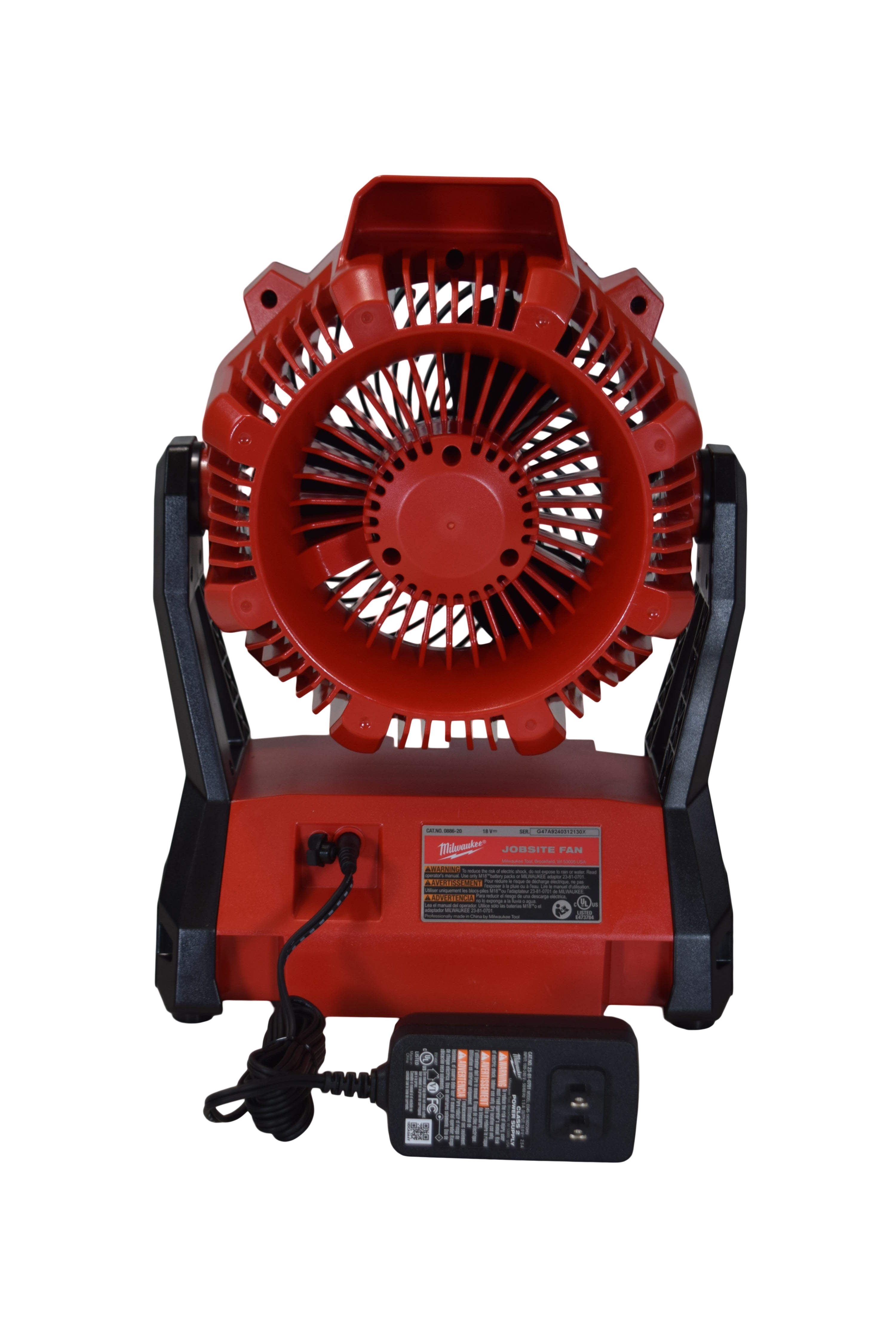 Milwaukee 0886-20 18V Cordless 3-Speed Adjustable Jobsite Fan (Tool Only)